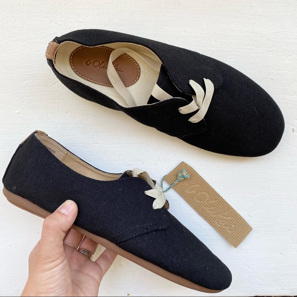 New Olukai Pakele Eluna Black Canvas Shoes
